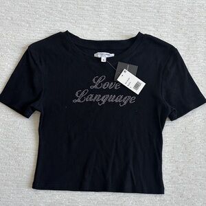 Grayson Threads Black Tee with Love Language Design